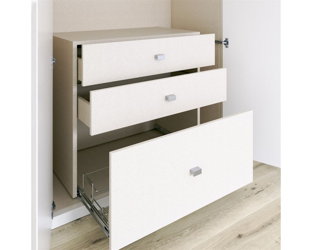 cajonera de zapatos en madera